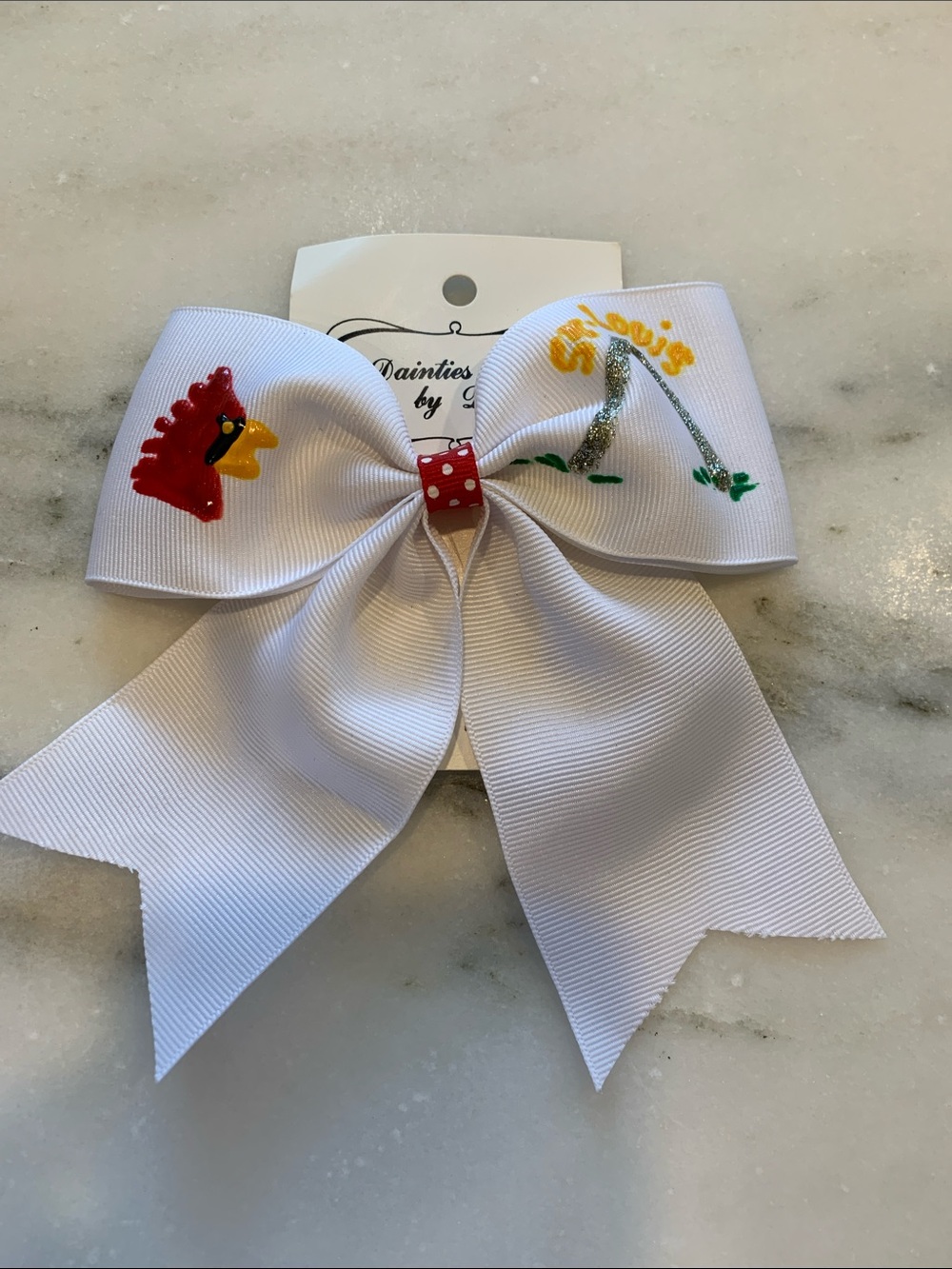Vintage 90s handmade bow - never used. St Louis theme.